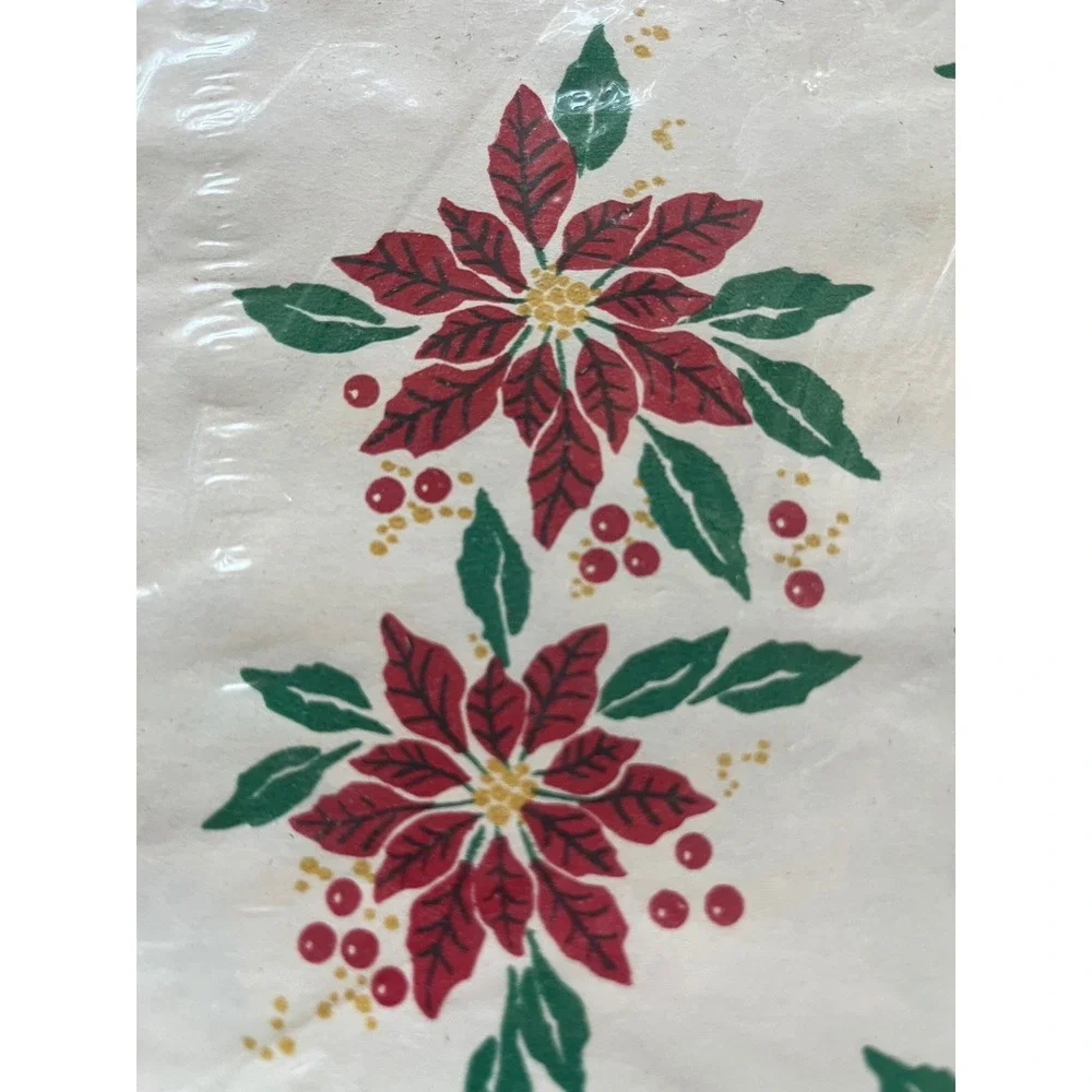 Vintage Lace Poinsettia Paper Placemats 50 Count Christmas Holiday 14.5x9.75